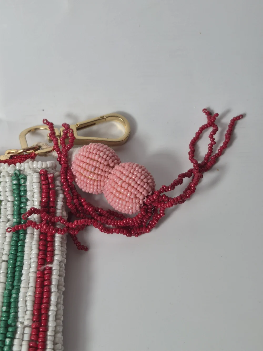 Beaded 'SANTA BABY' Zipper Pouch - Festive Pink Green Red